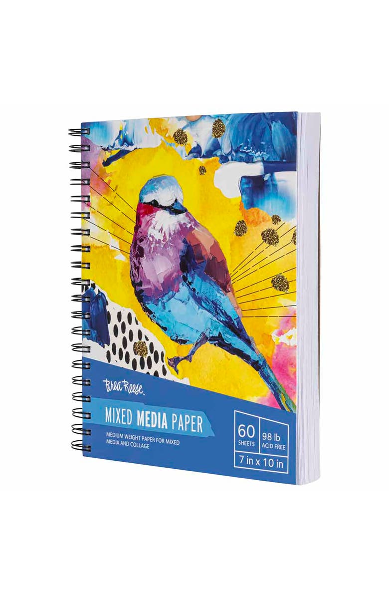 Brea Reese Mixed Media Paper Pad 60 Sheets, Alternate, color, Multicolored