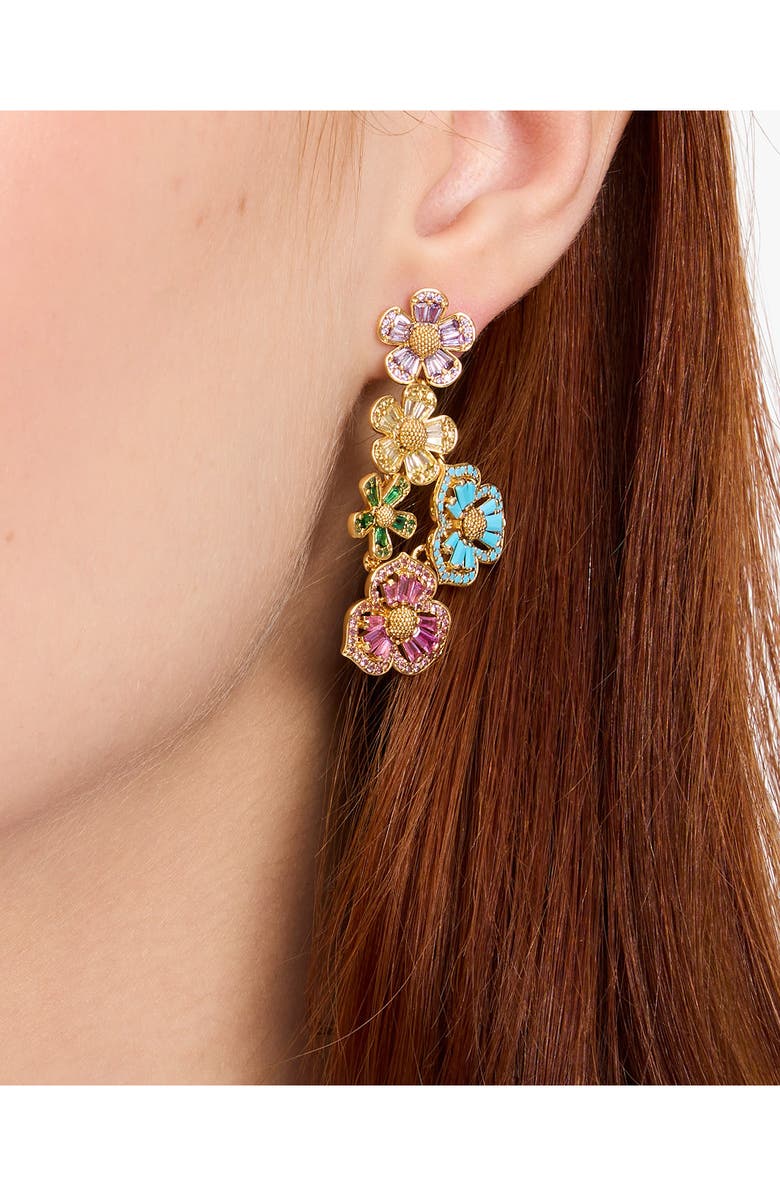 Kate Spade New York fleurette cubic zirconia statement drop earrings, Alternate, color, 