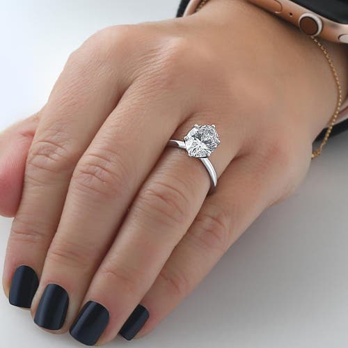 Bliss Diamond Certified 1-5ct Oval Diamond Solitaire Engagement Ring Gold / Platinum Lab Grown In White Gold - 4ct