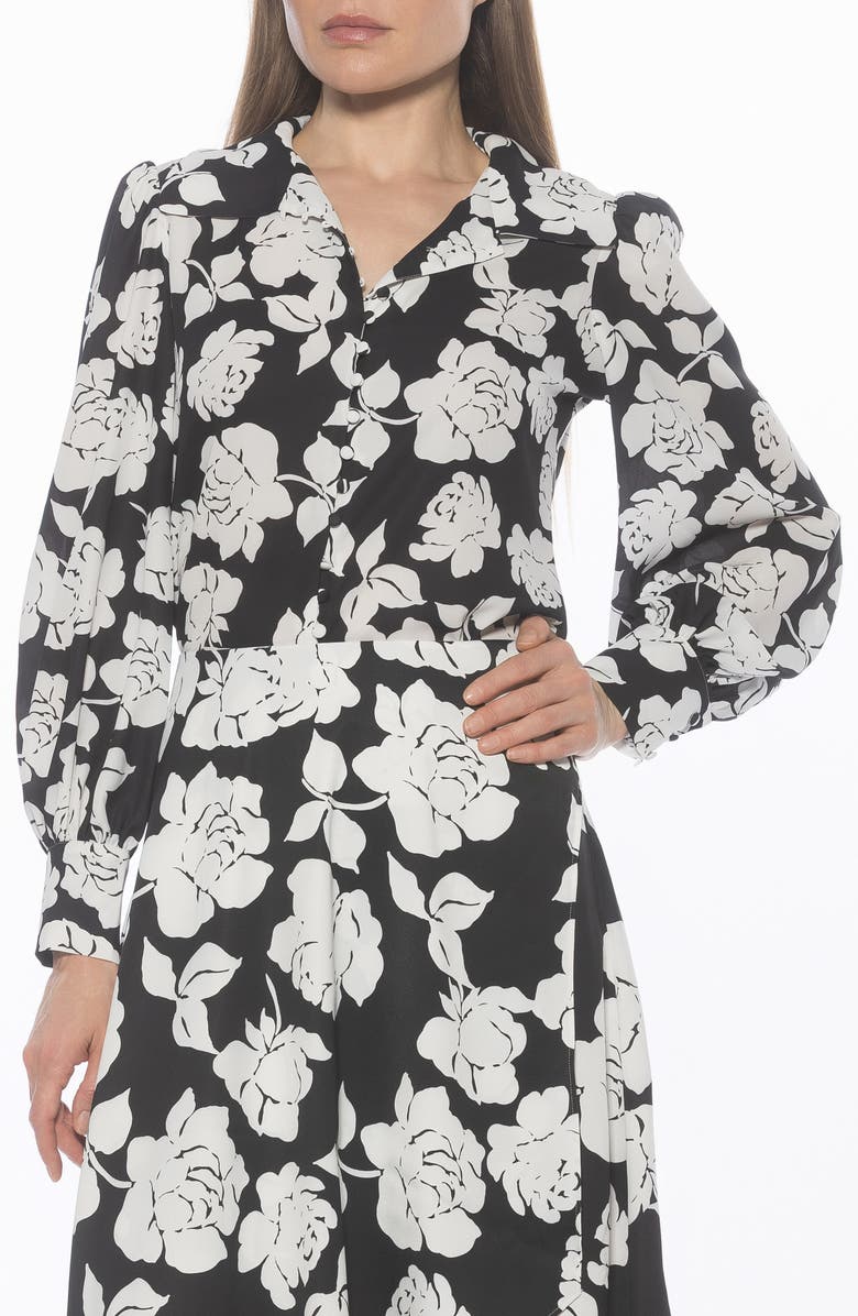 Alexia Admor Rah Covered Button-Down Top, Main, color, Black White Floral
