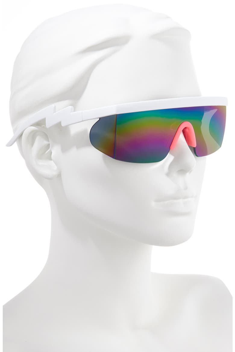 Sport Shield Sunglasses, Alternate, color, PINK / WHITE