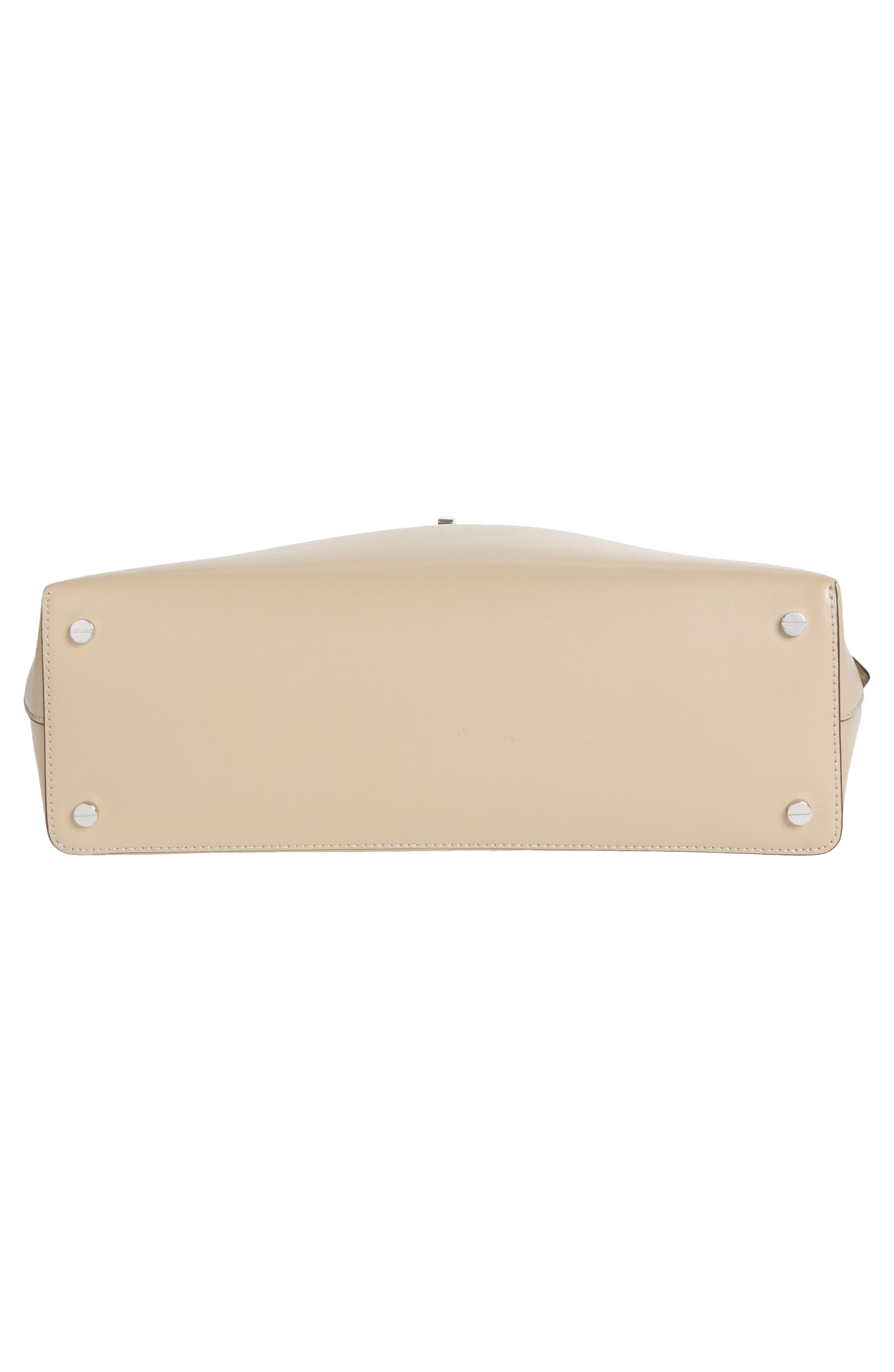 T-Lock Leather Shoulder Bag, Alternate, color, FAWN