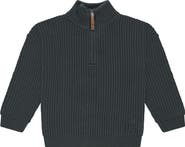 Stains and Stories by Babyface Knit Quarter Zip Sweater