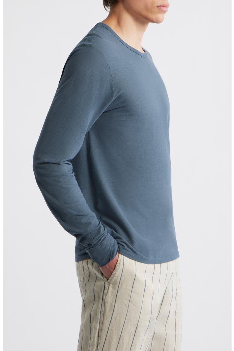 Long Sleeve Organic Cotton Crewneck T-Shirt, Alternate, color, LAKE