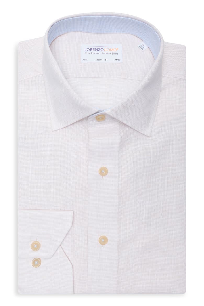 Trim Fit Cotton Dress Shirt, Main, color, SAND