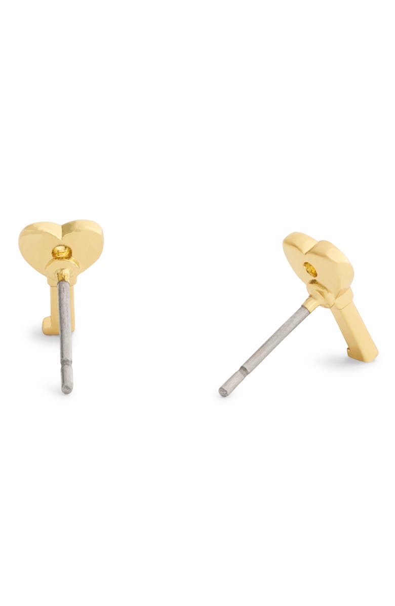 COACH Key Stud Earrings, Alternate, color, Shiny Gold