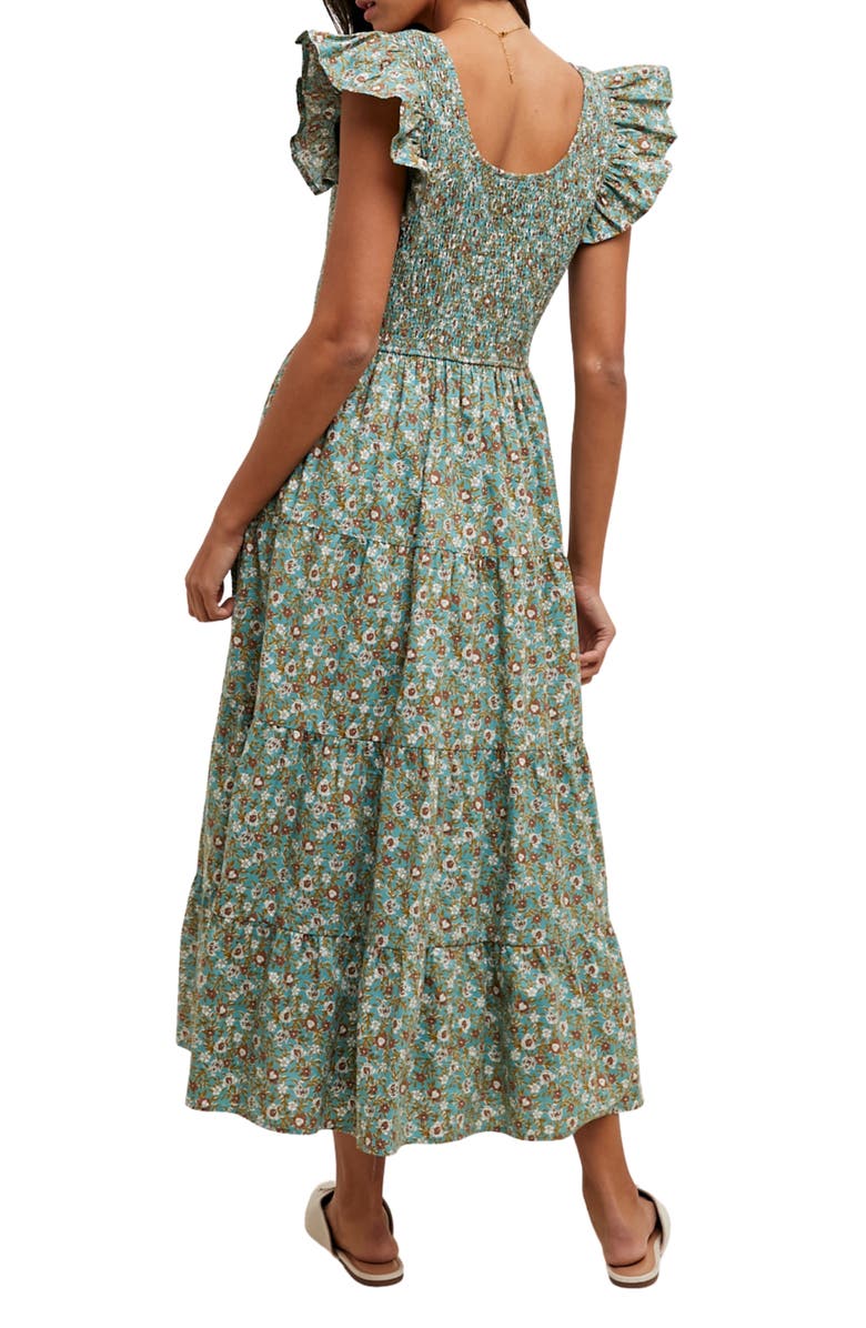 WISHLIST Floral Maxi Dress, Alternate, color, Teal/ Clay
