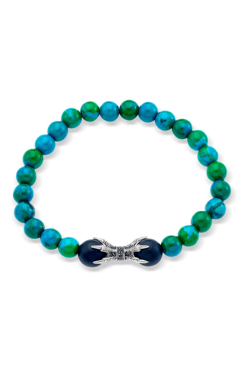 Dragon Claw Chrysocolla Bead Bracelet, Main, color, BLUE