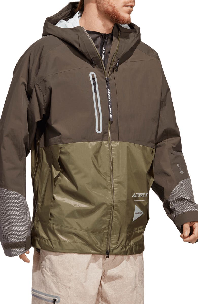 adidas x and wander Terrex Xploric Rain.RDY Water Repellent Hooded Jacket, Alternate, color, 