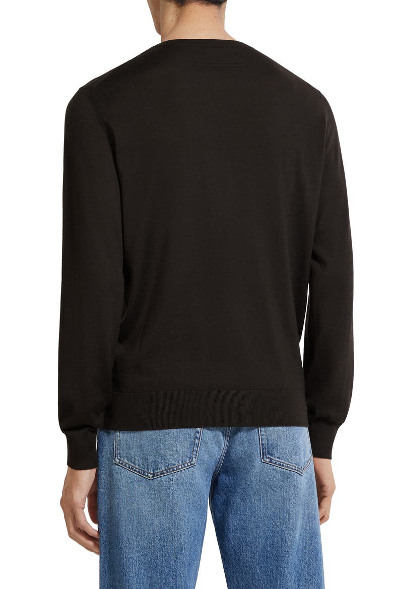 Cashseta Mélange Cashmere & Silk Sweater, Alternate, color, DARK BROWN MELANGE