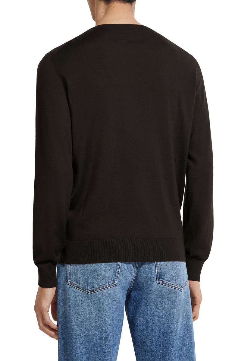 ZEGNA Cashseta Mélange Cashmere & Silk Sweater, Alternate, color, Dark Brown Melange