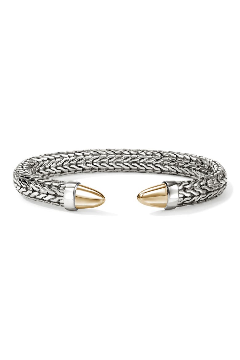 Spear 50 Flex Cuff Bracelet, Main, color, SILVER AND GOLD