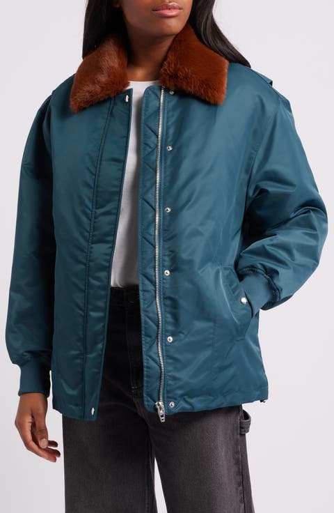 Faux Fur Collar Jacket