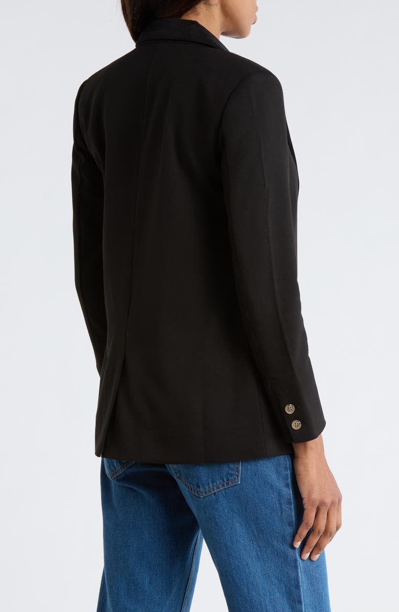 THE GREAT. The Velvet Trim Blazer, Alternate, color, Black