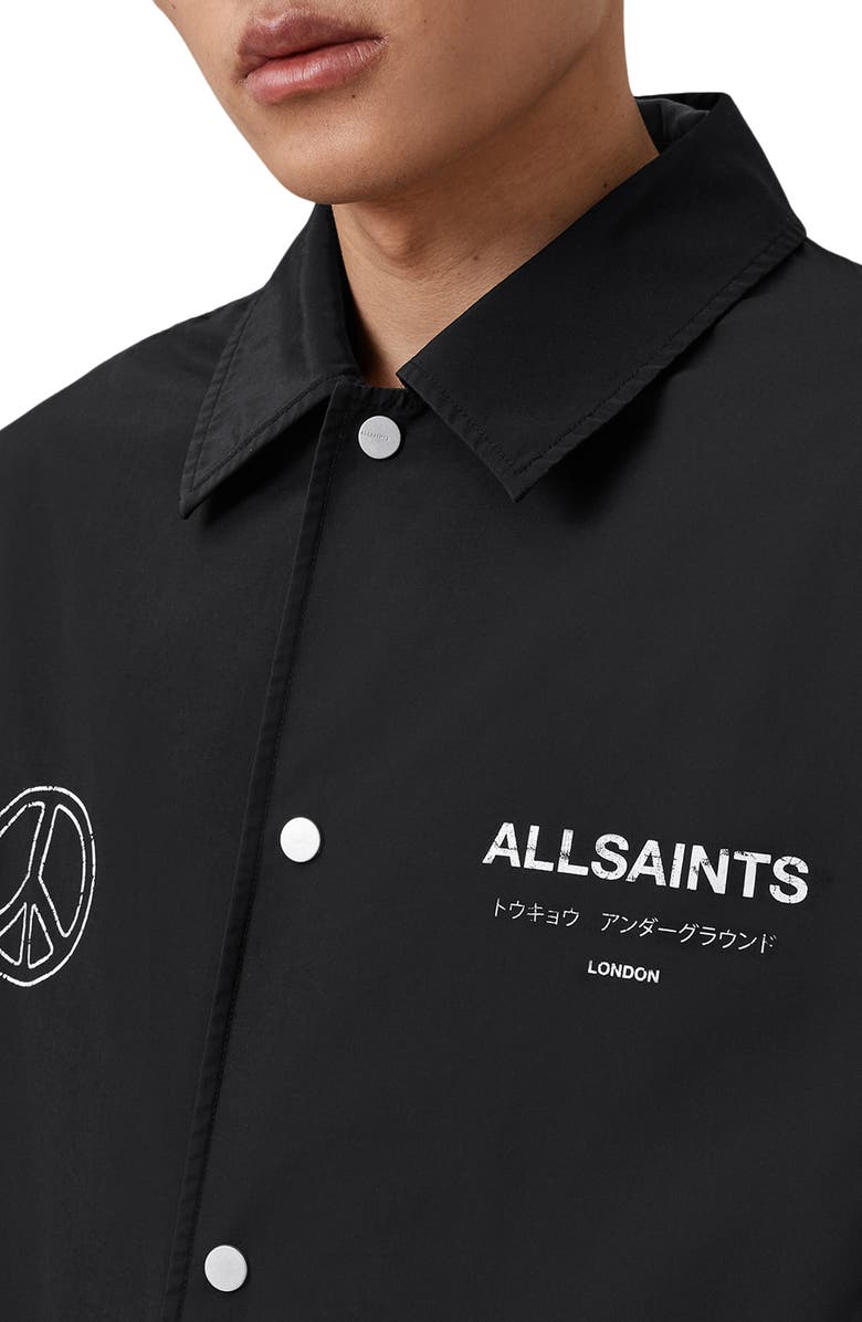 AllSaints Orbital Coach Jacket, Alternate, color, Black