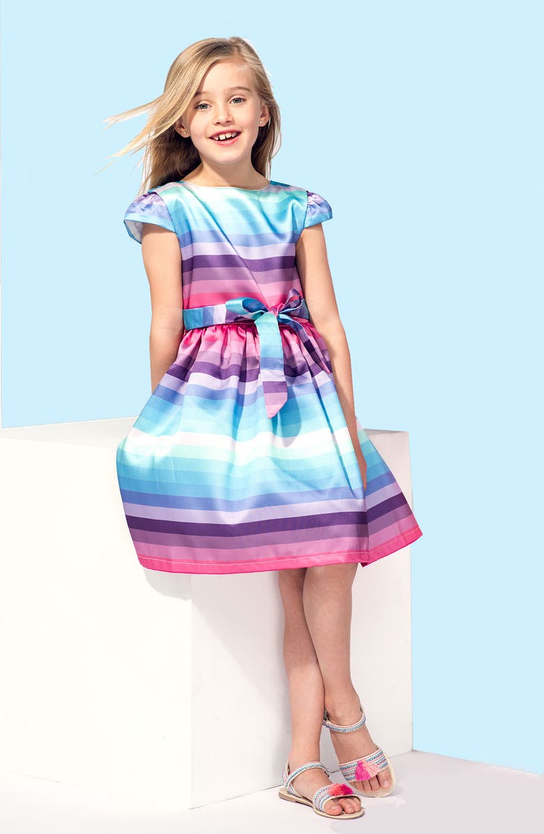 JOE-ELLA Kids' Stripe Dress, Alternate, color, Blue