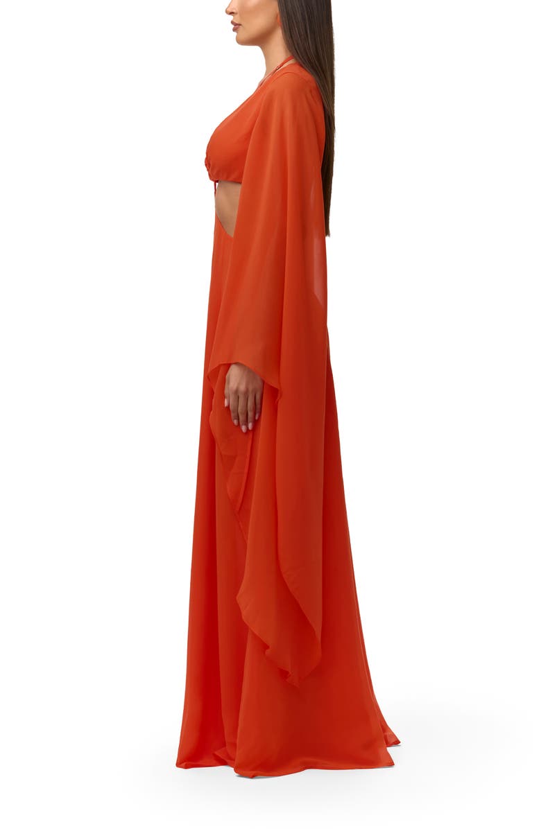Naked Wardrobe Cutout Maxi Dress, Alternate, color, Tangerine
