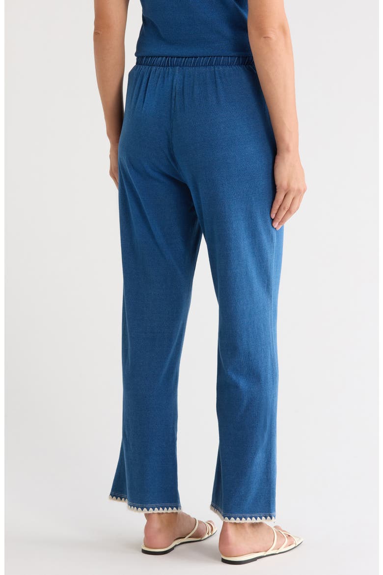 Blanket Stitch Knit Denim Pants, Alternate, color, MEDIUM WASH WITH BONE STITCH