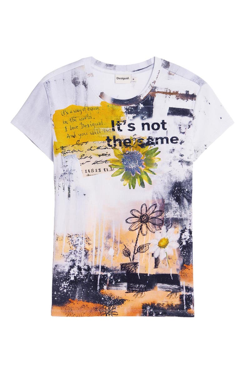 Desigual Rib Top, Alternate, color, White