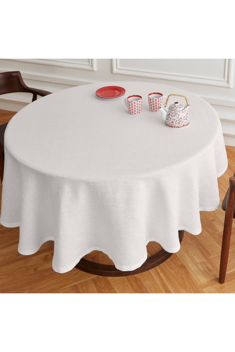 Linen Round Tablecloth - Sonoma, Alternate, color, White