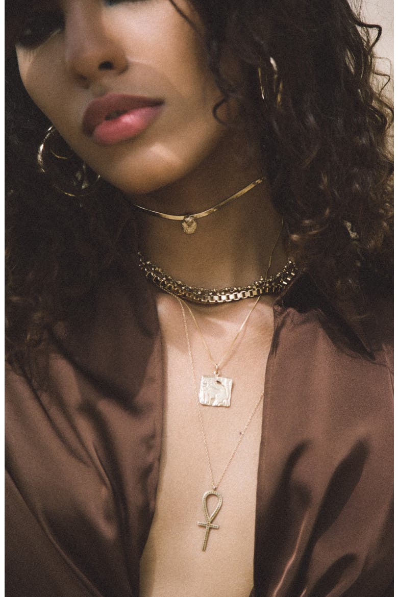 Bastet Pendant Necklace, Alternate, color, GOLD