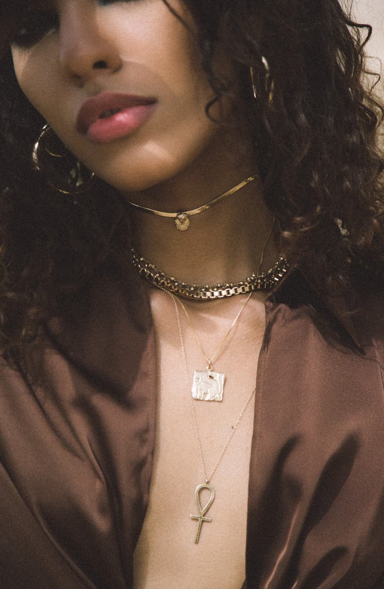 Child of Wild Bastet Pendant Necklace, Alternate, color, Gold