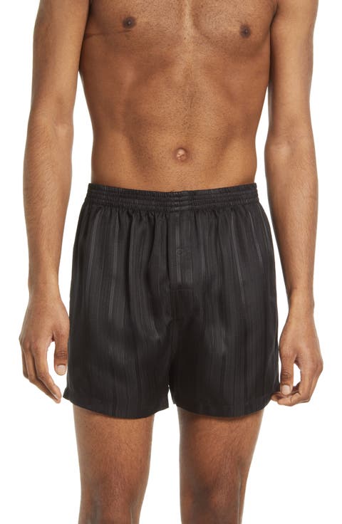 Herringbone Stripe Silk Boxer Shorts