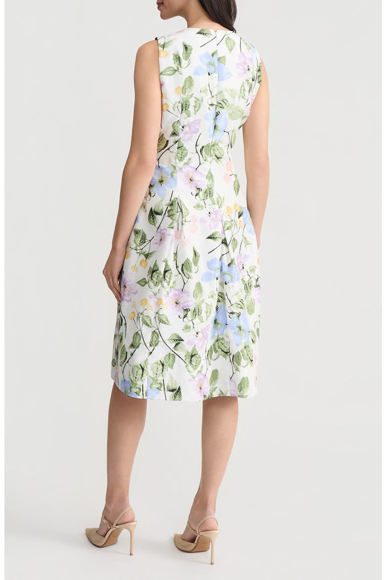 Pleated Princess Seam Sleeveless Fit & Flare Dress, Alternate, color, LILY WHITE MULTI