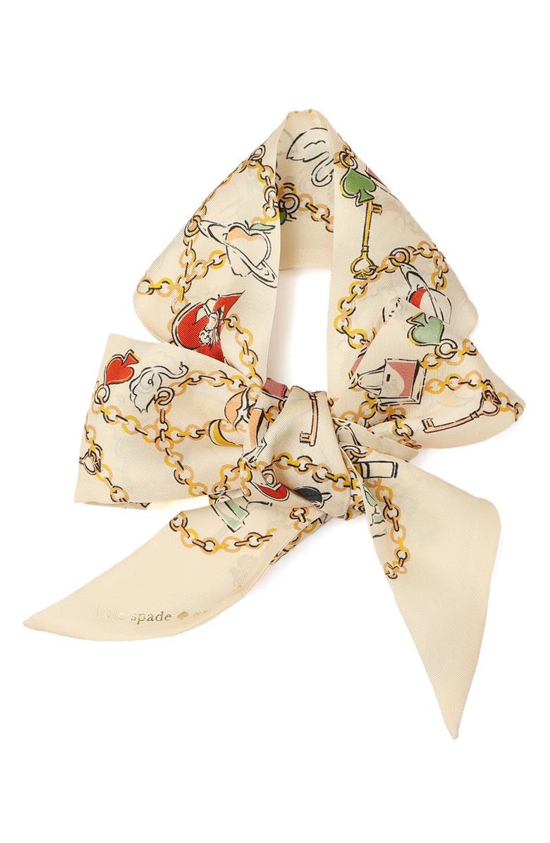 Kate Spade New York dream charms silk scarf, Alternate, color, Ivory Multi