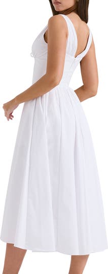 Emmelina Sleeveless Stretch Poplin Midi Dress
