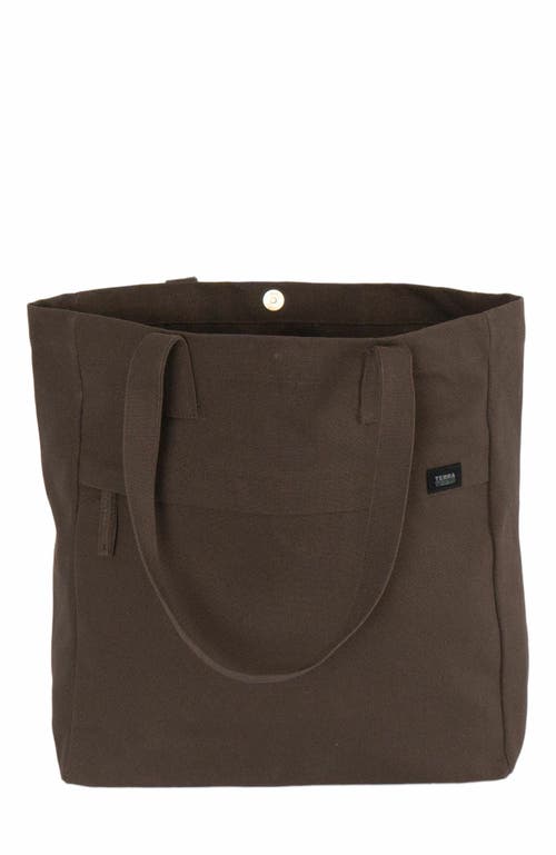 Terra Thread Organic Cotton Canvas Work Tote Bag in Chestnut Brown at Nordstrom