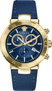 Versace Urban Mystique Chronograph Leather Strap Watch, 43mm