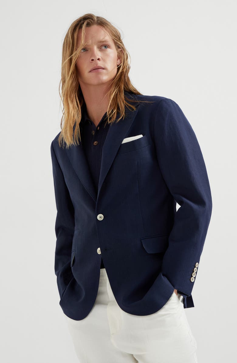 Brunello Cucinelli Linen deconstructed blazer, Alternate, color, 