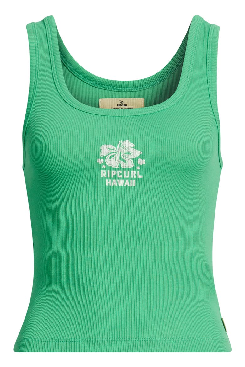 Surf Puff Party Pack Rib Crop Tank, Alternate, color, GREEN/ HAWAII