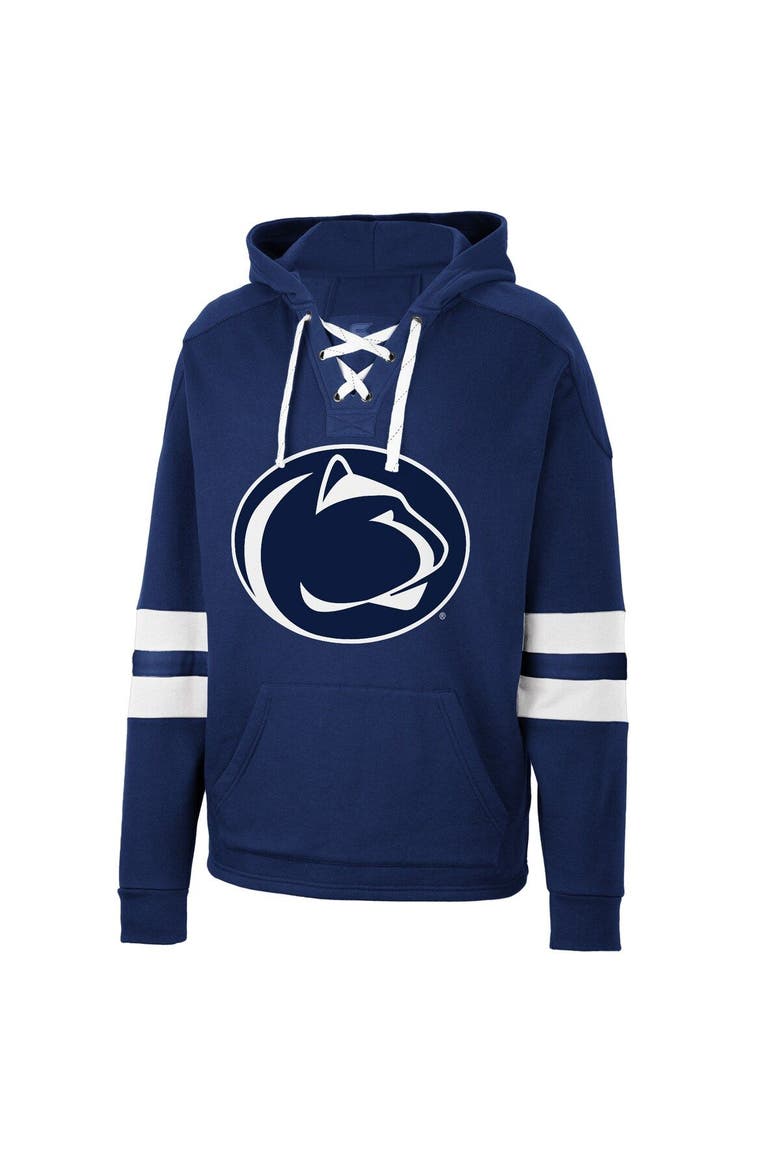 Men's Colosseum Navy Penn State Nittany Lions Lace-Up 4.0 Pullover Hoodie, Alternate, color, Navy