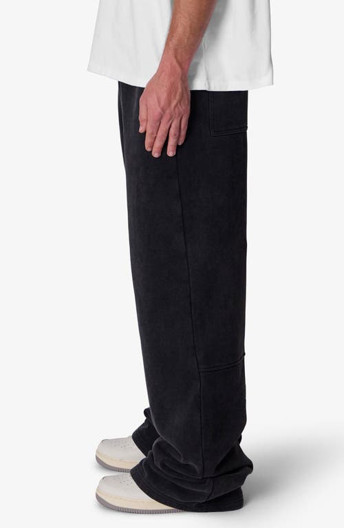 Mnml Boxing Oversized Cotton Fleece Sweatpants In Washed Black