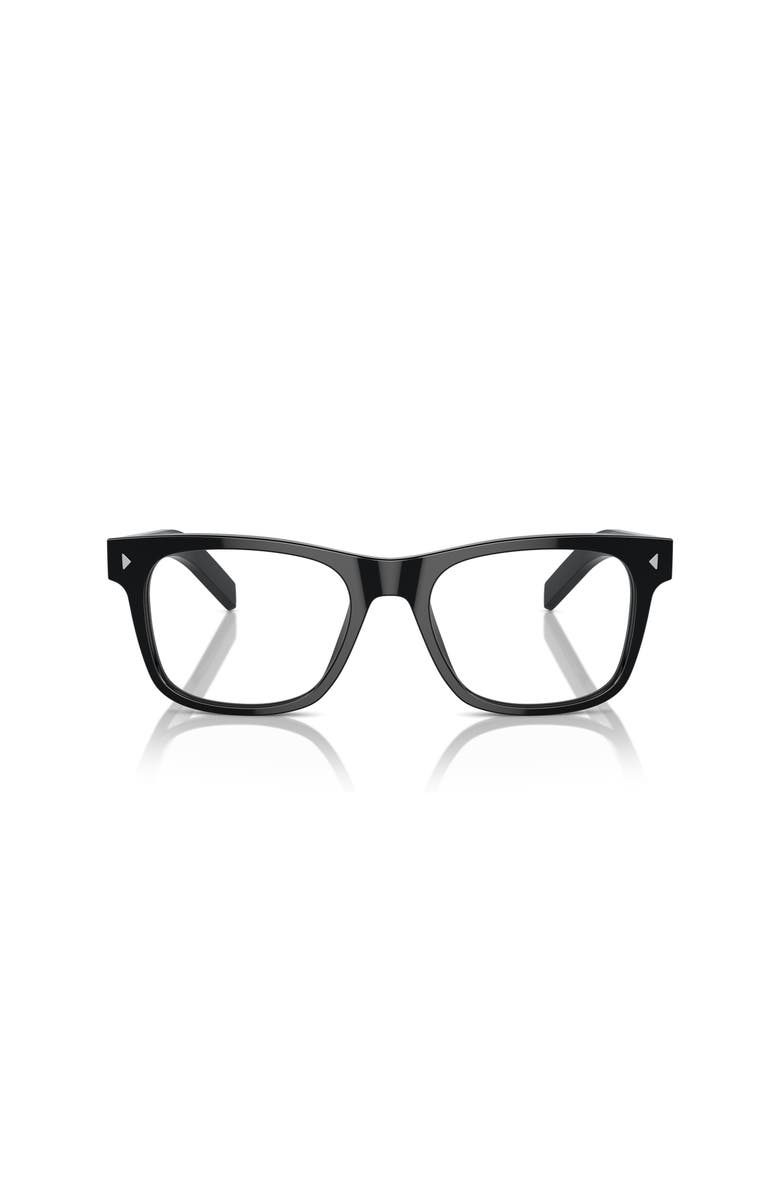 Prada 52mm Rectangle optical glasses, Alternate, color, Black