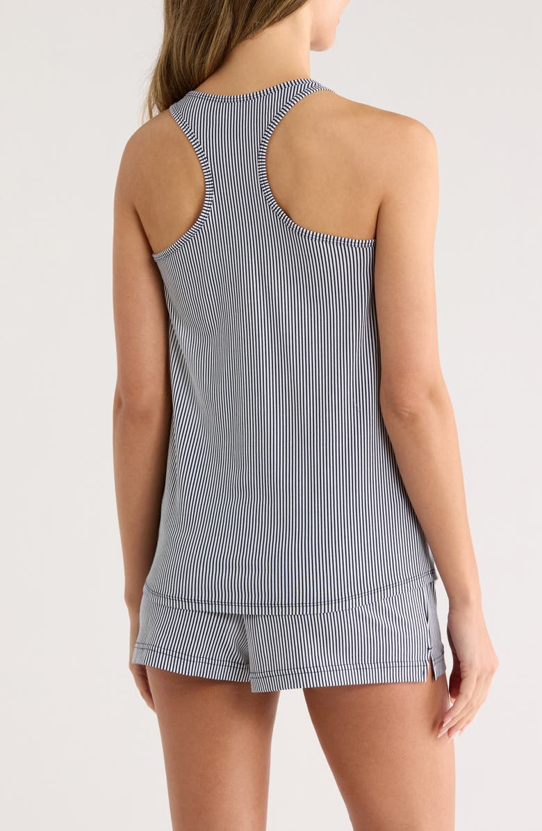 Calvin Klein Jersey Tank & Shorts Pajama 2-Piece Set, Alternate, color, Blue Seersucker
