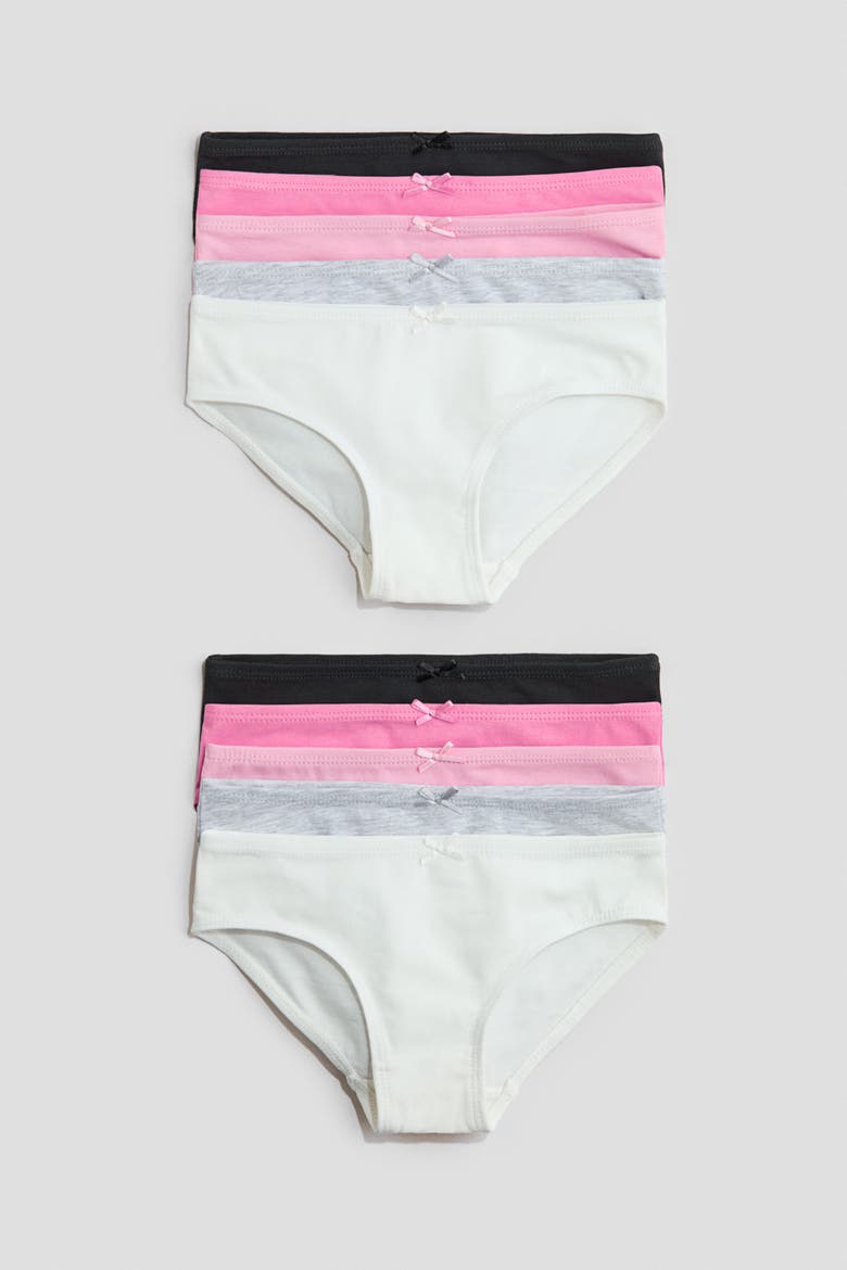 10-pack Cotton Briefs, Main, color, Light pink/black/white