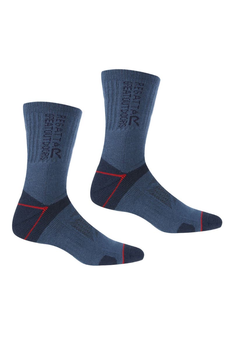 Blister Protection Ii Socks, Alternate, color, Dark Denim and Dark Red