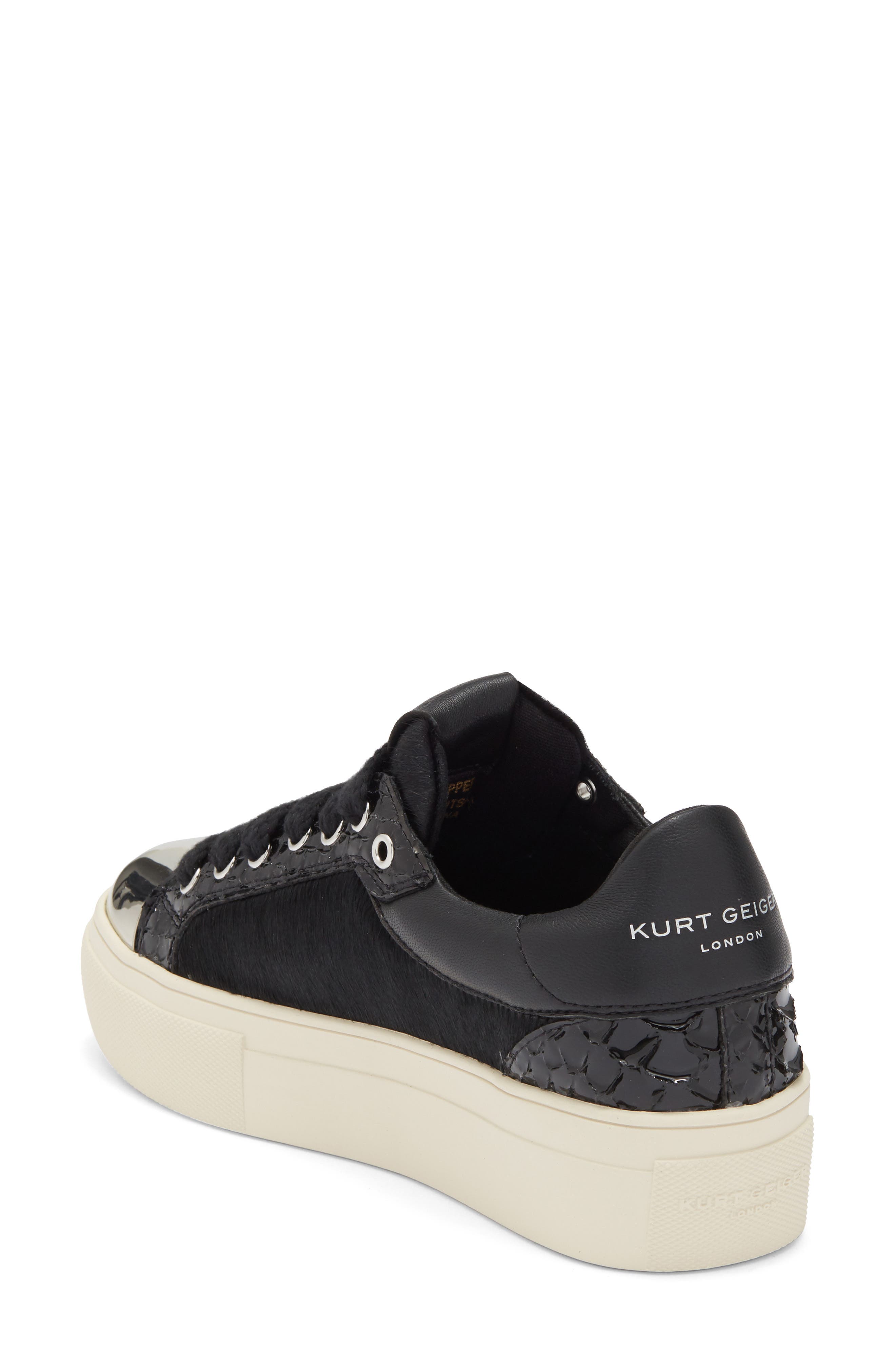 KG Kurt Geiger Lana Genuine Calf Hair Sneaker, Alternate, color, Black