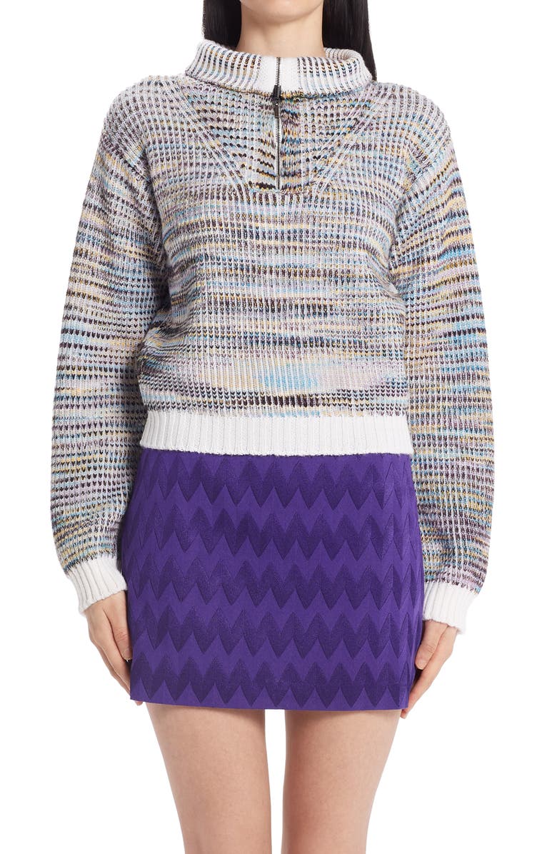 Missoni Quarter Zip Cashmere & Wool Sweater, Main, color,