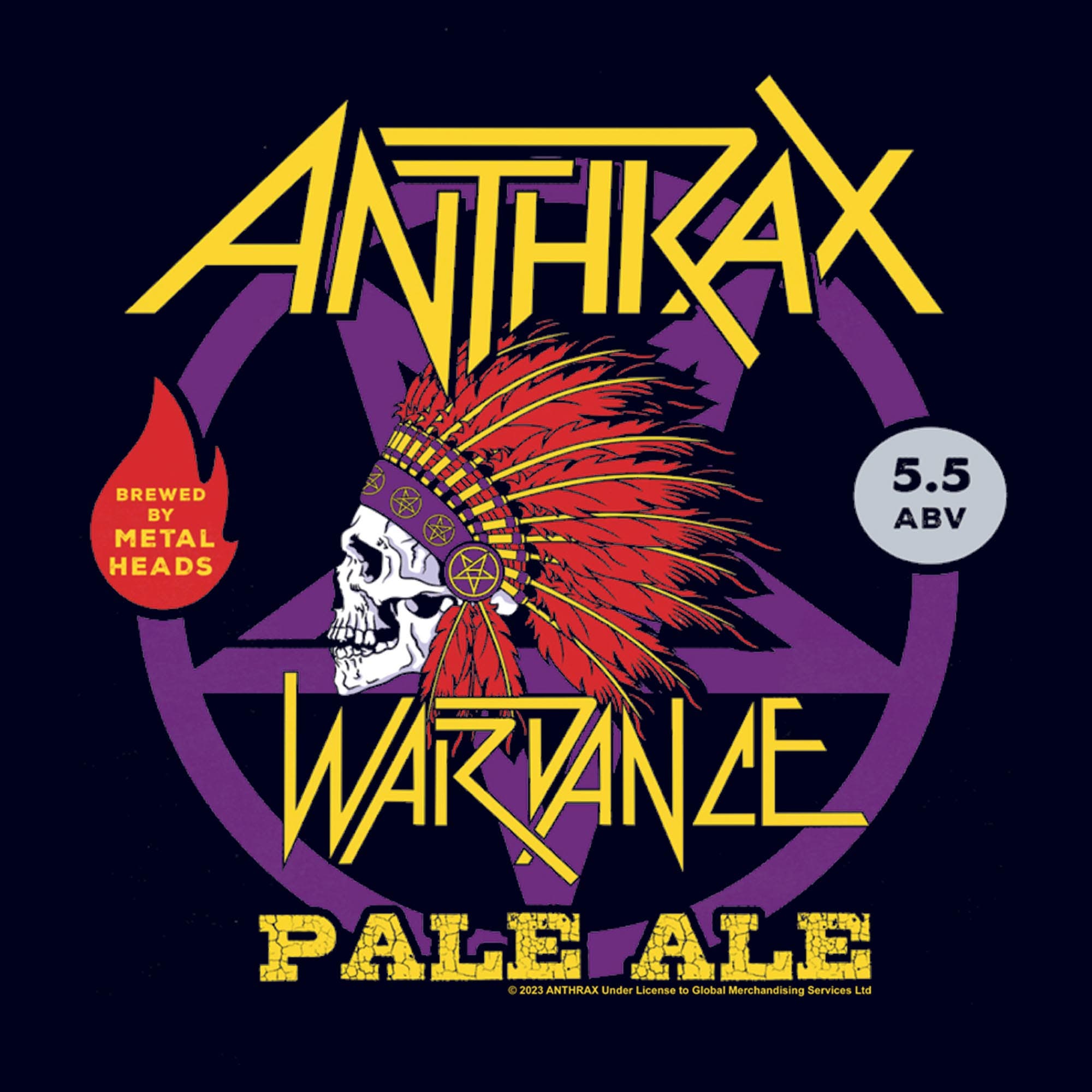 ANTHRAX WARDANCE 2017 ツアーTシャツ Mサイズ Anthrax Men's Wardance Pale Ale Short Sleeve Graphic T-Shirt (Men