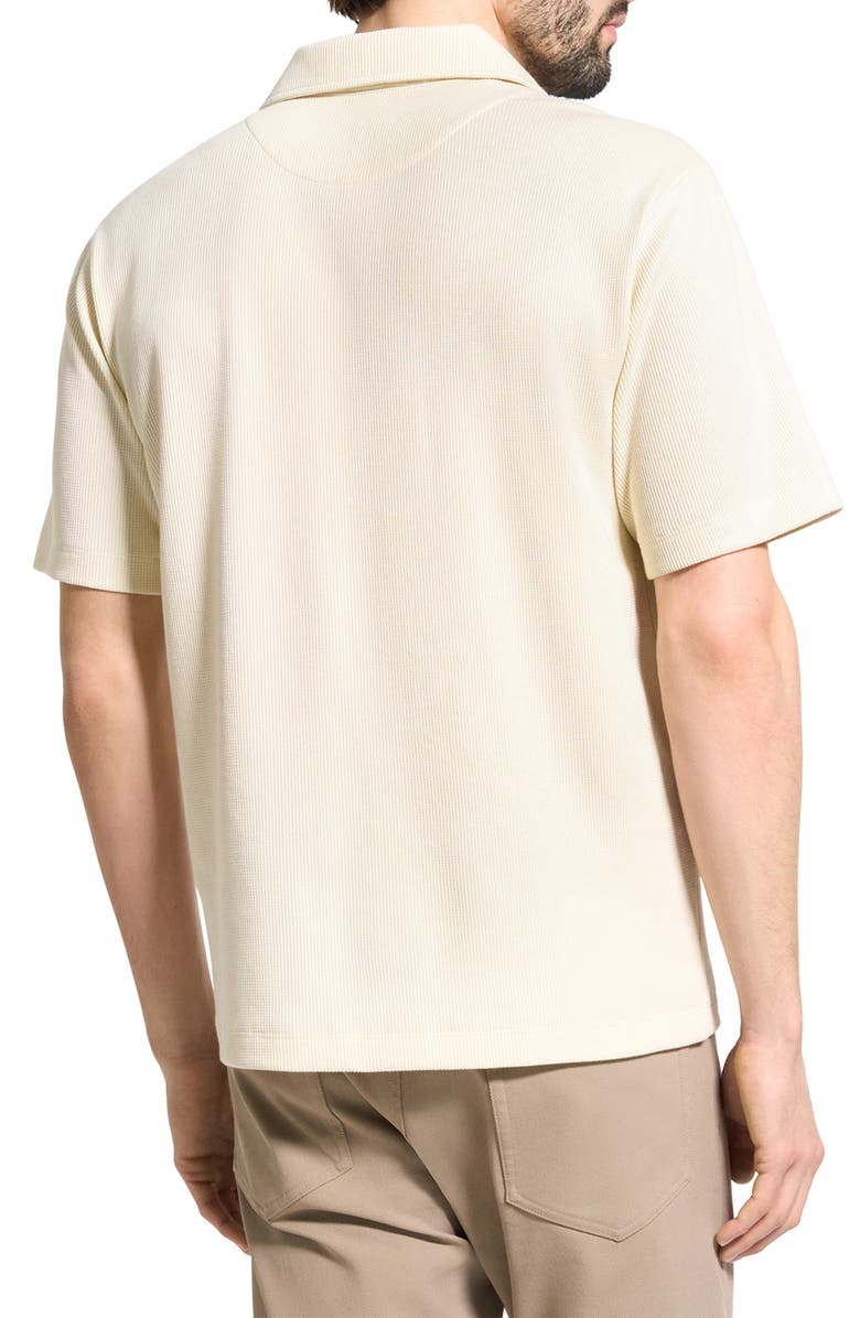 Theory Johnny Collar Ribbed Cotton Polo, Alternate, color, Oat Milk