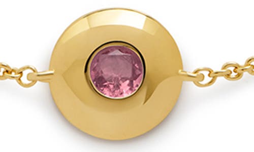 Monica Vinader Bezel Birthstone Station Bracelet In Gold