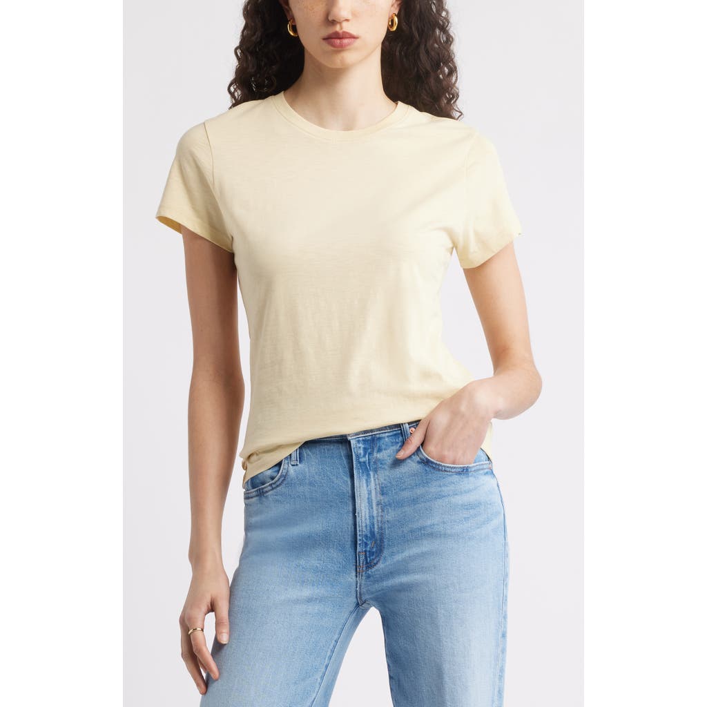 Nordstrom Pima Cotton Slub Crewneck T-shirt In Yellow Mist