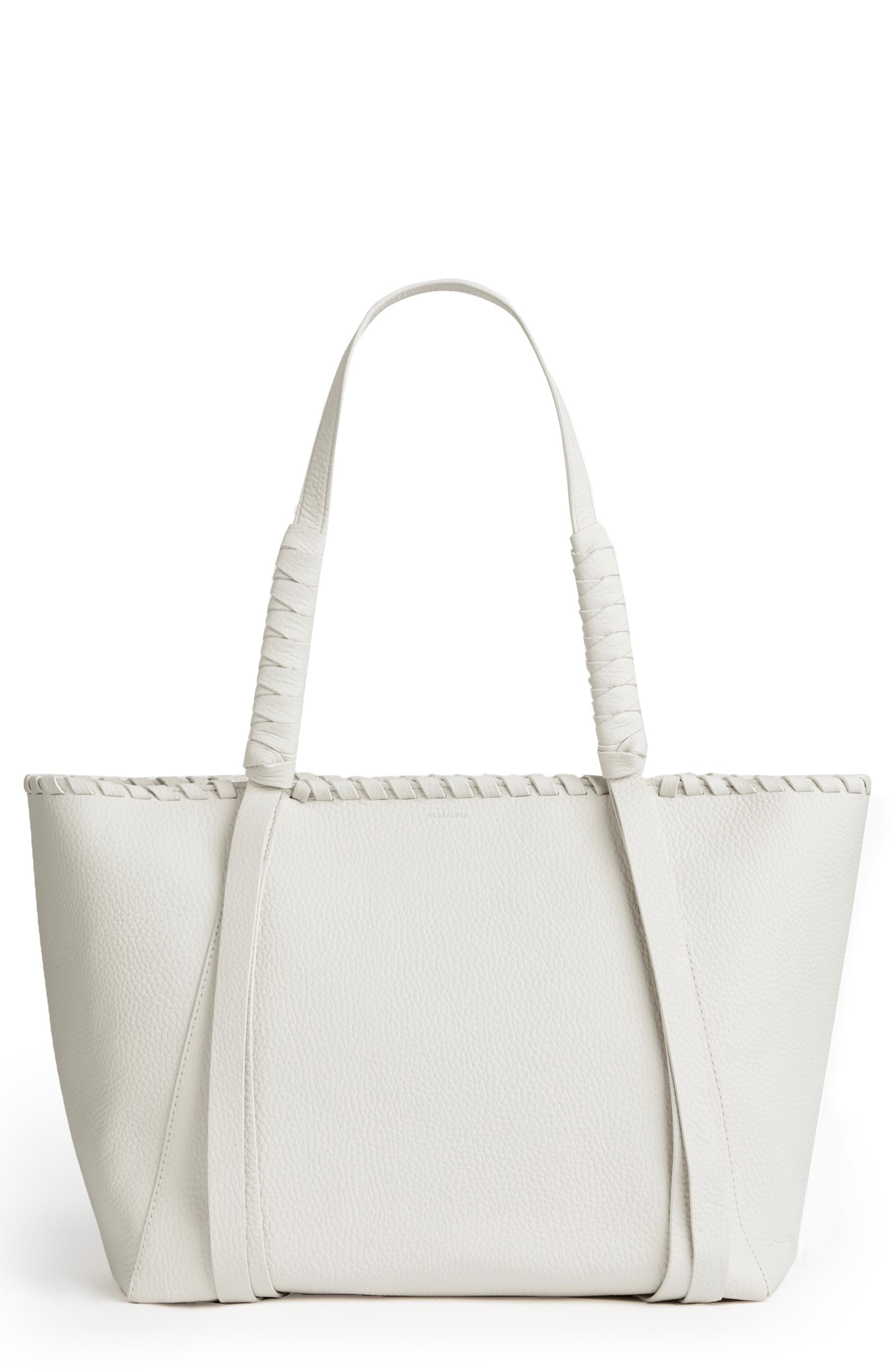 Small Kepi East/West Leather Tote, Main, color, CHALK WHITE