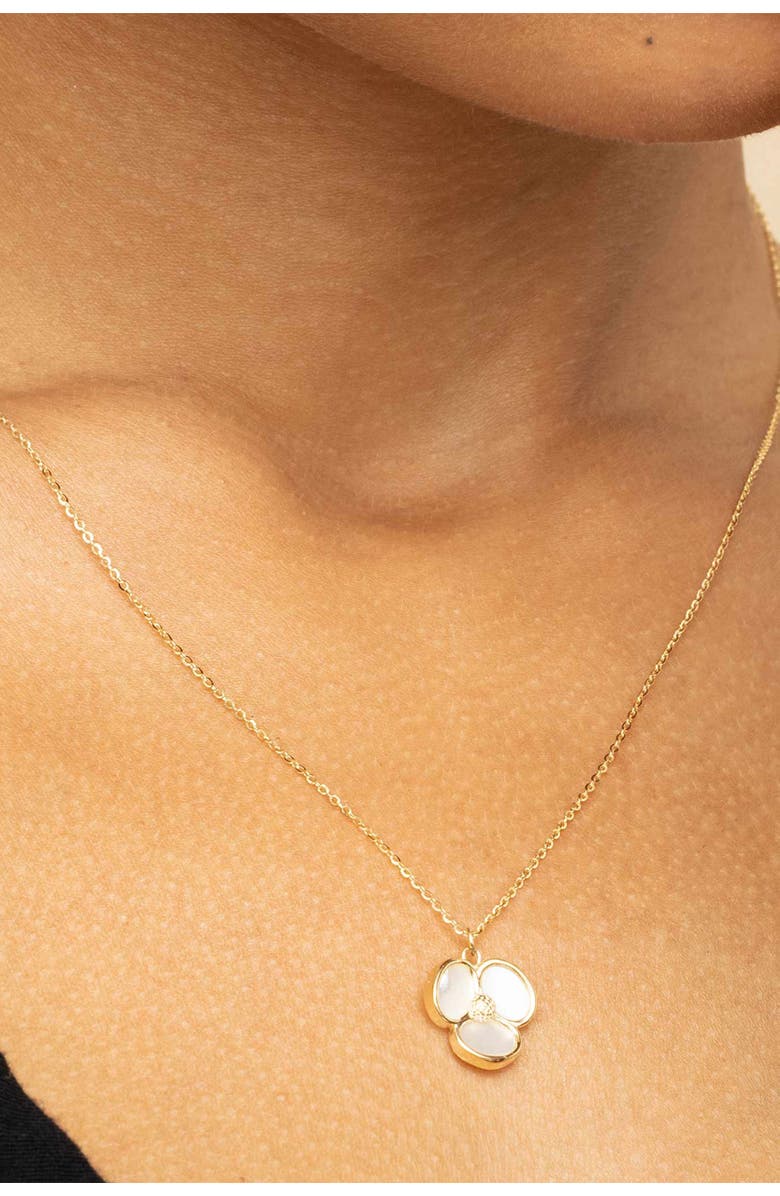Oradina 14K Yellow Gold Petals of Pearl Necklace, Alternate, color, Yellow Gold