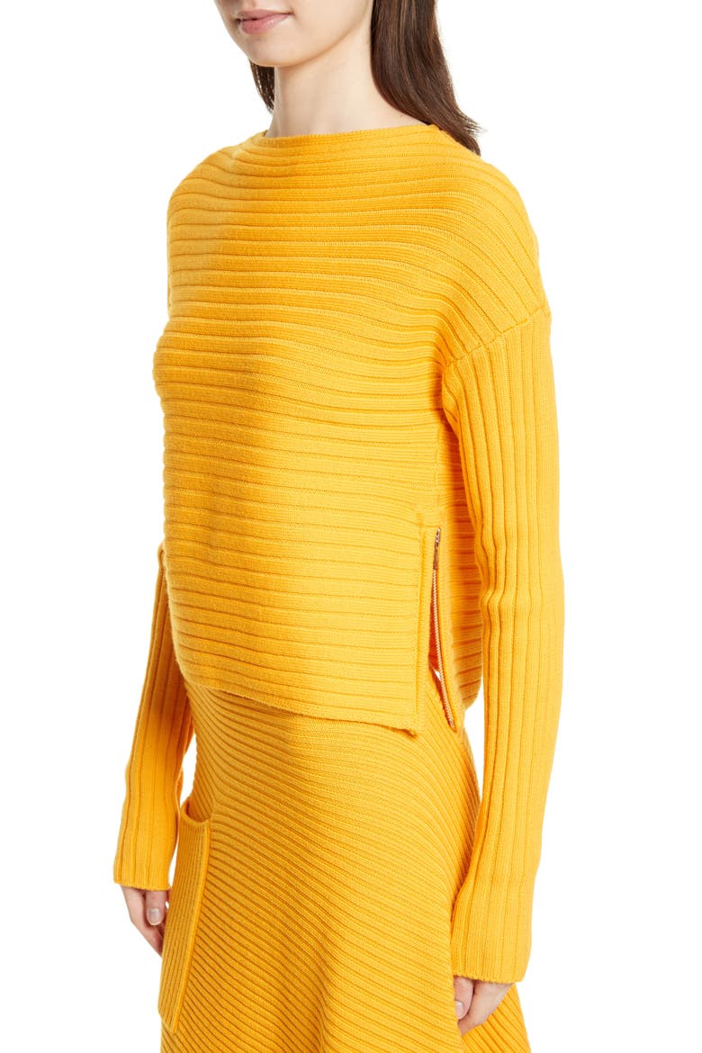 Ribbed Wool Sweater, Alternate, color, MARMALADE