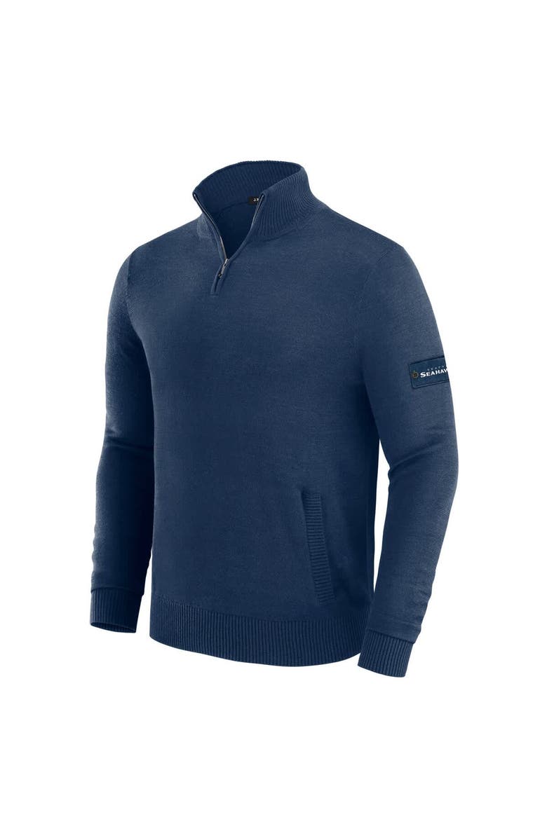 J. Palmer Men's J. Palmer Navy Seattle Seahawks Franchise Quarter-Zip Sweater, Alternate, color, Navy